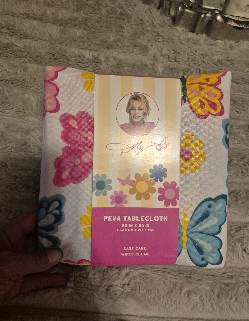 Dolly Parton Peta Flower & Butterfly Tablecloth 60" X 84"